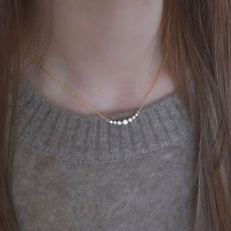 S925 Silver Smile Diamond Necklace