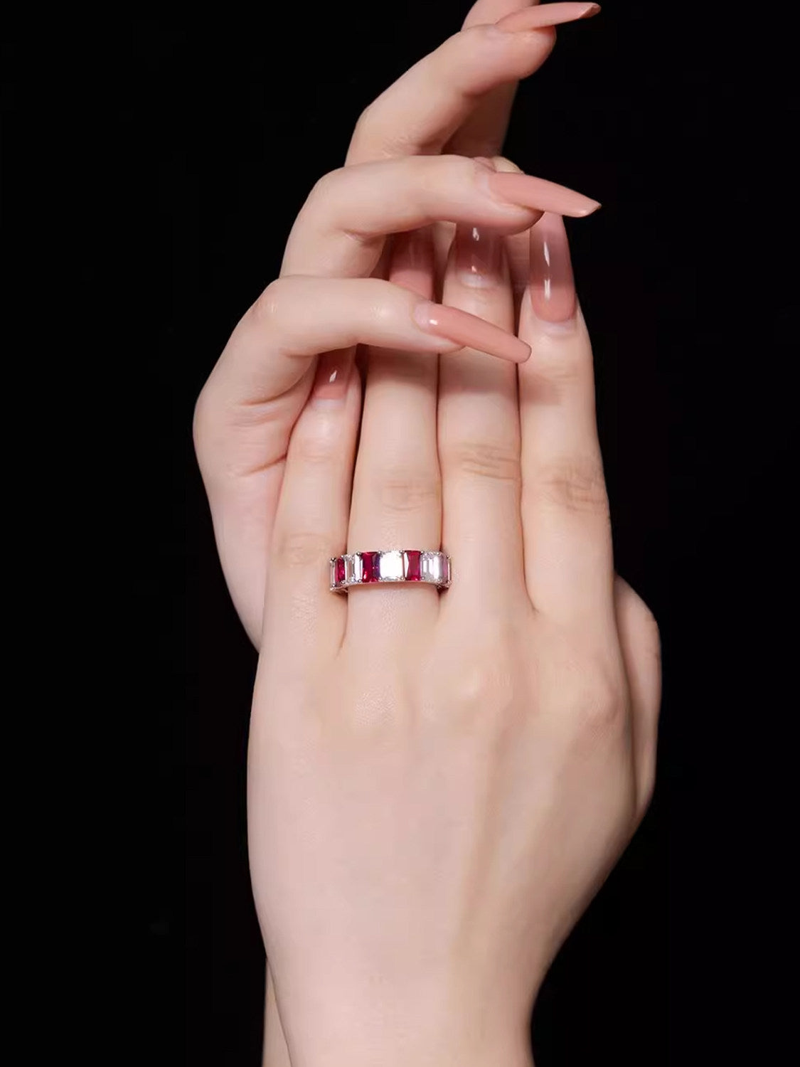 Cultured Gemstone Diamond Ring Women Fashion Jewelry