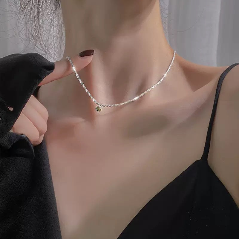 Elegant Zircon Full Diamond Necklace Clavicle Chain