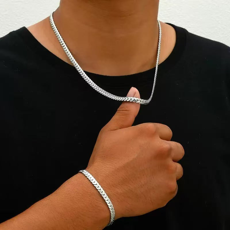 Stainless Steel Necklace and Bracelet Set