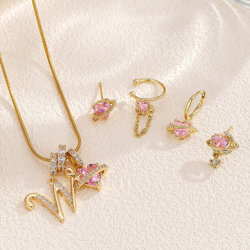Custom Letter Necklace with Diamond Accents