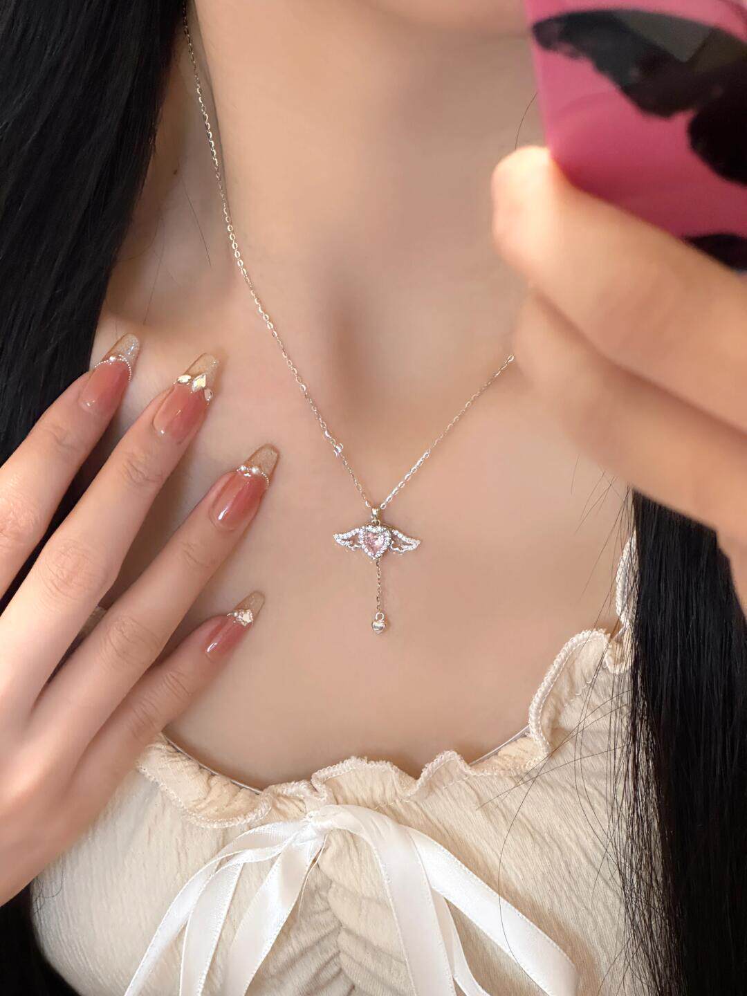 Pure Silver Heart Necklace for Women