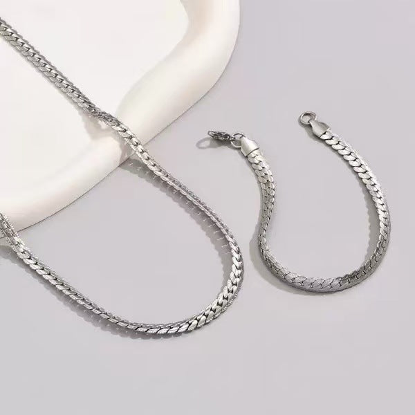 Stainless Steel Necklace and Bracelet Set