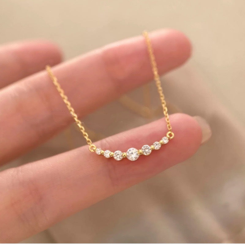 S925 Silver Smile Diamond Necklace