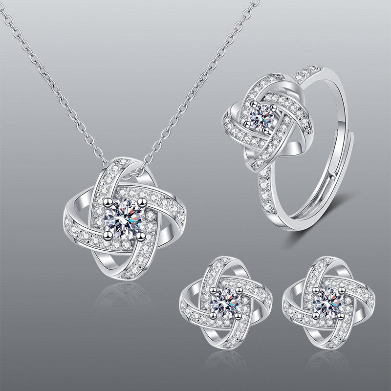 Four-Leaf Clover Zircon Jewelry Set